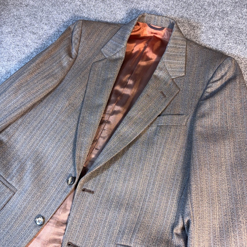 Christian Dior Monsieur Brown Pinstripe Blazer Vintage 2-Button Sport Coat - Picture 6 of 14